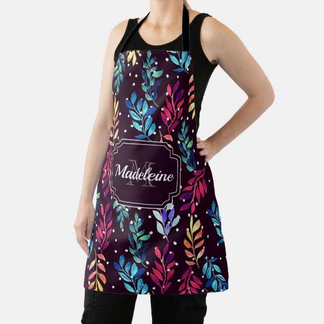 Watercolor Floral Apron (Insitu)