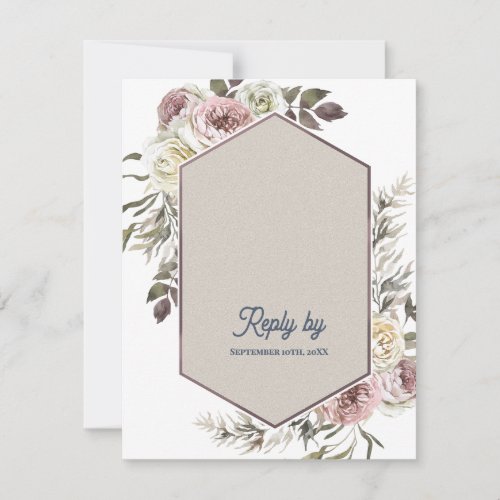 Watercolor Floral Arch Botanical Wedding Reply By RSVP Card