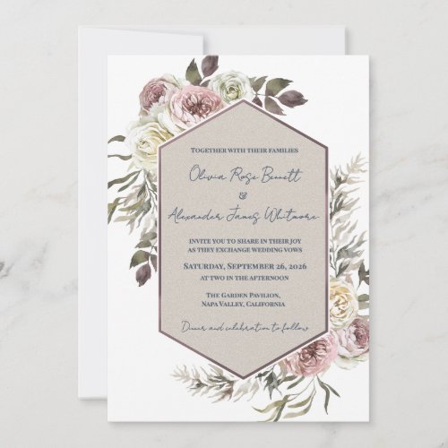 Watercolor Floral Arch Garden Romantic Wedding Invitation