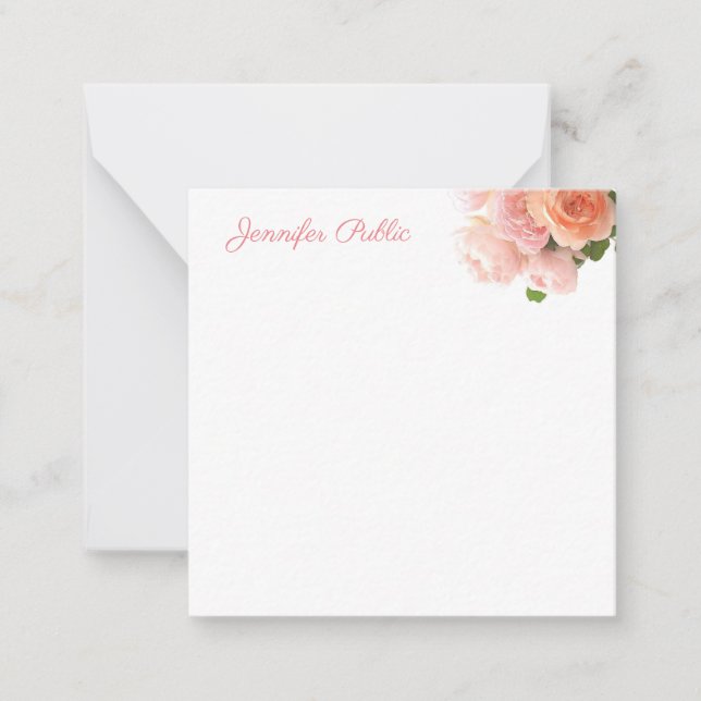 Watercolor Floral Art Hand Script Text Template (Front)