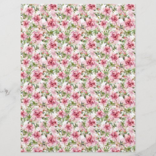 Watercolor Floral Arts  Craft Scrapbook Paper