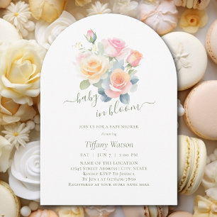 Watercolor Floral Baby in Bloom Baby Shower Invitation