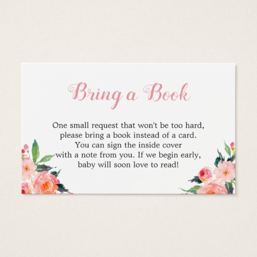 Watercolor Floral Baby Shower Book Request (Front)