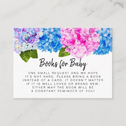 Watercolor Floral Baby Shower Book Request Enclosure Card