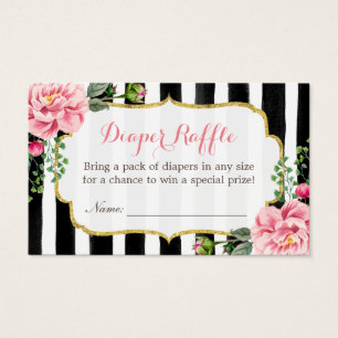 Watercolor Floral Baby Shower Diaper Raffle Ticket