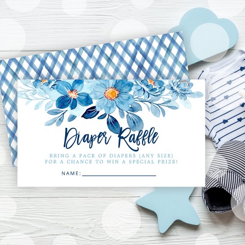 Watercolor Floral Baby Shower Diaper Raffle Ticket Enclosure Card