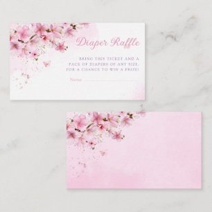Watercolor Floral Baby Shower Diaper Raffle Ticket Enclosure Card