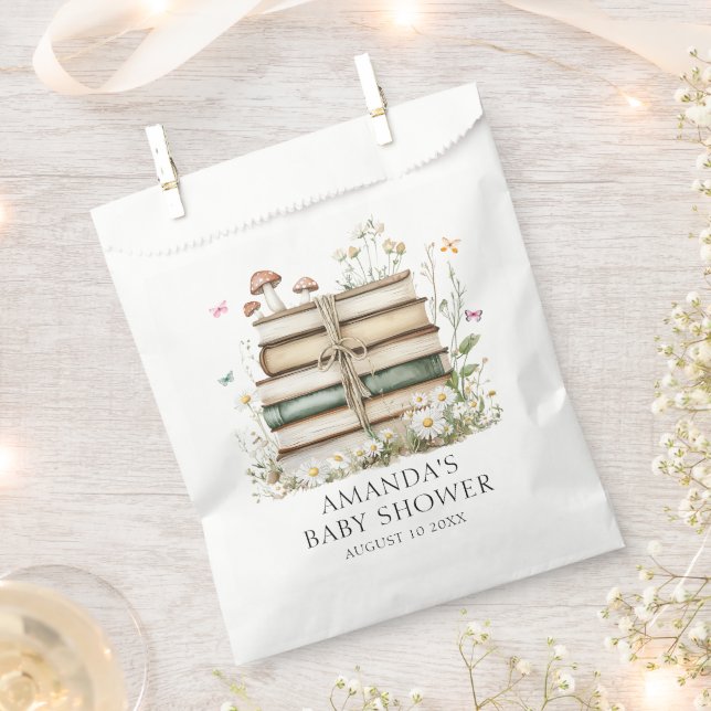 Watercolor Floral Baby Shower  Favor Bag (Clipped)