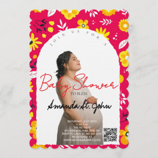 Watercolor Floral Baby Shower Invitation