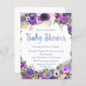 Watercolor Floral Baby Shower Invitation (Front/Back)