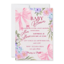 Watercolor Floral baby shower invitation