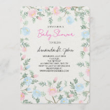 Watercolor Floral Baby Shower Invitation