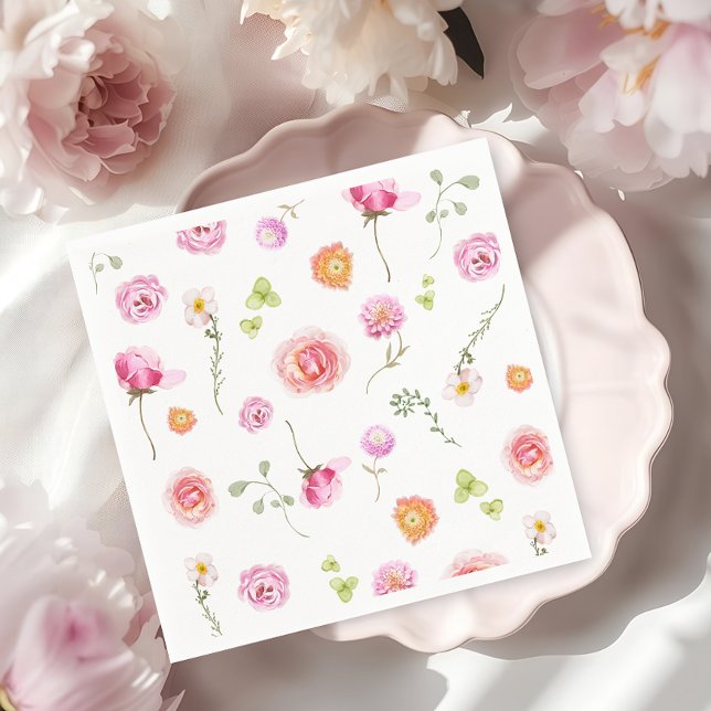 Watercolor Floral Baby shower Napkins (Creator Uploaded)