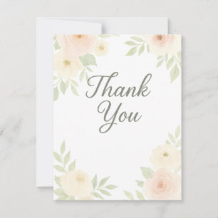 Watercolor Floral Baby Shower Thank You Card