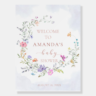 Watercolor Floral Baby Shower Welcome Foam Board