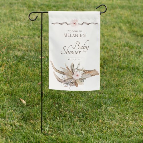 Watercolor Floral Baby Shower Welcome Garden Flag