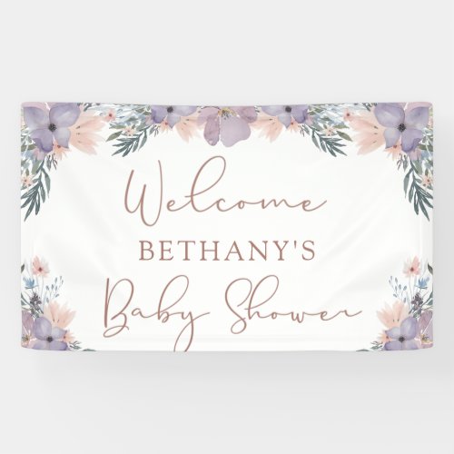 Watercolor Floral Baby Shower Welcome Sign