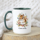 Watercolor Floral Baby Squirrel &amp; Baby Penguin Mug at Zazzle
