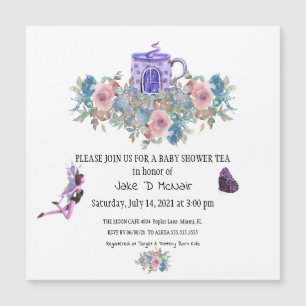 Watercolor Floral Baby Tea Party Invitation