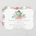 Watercolor Floral Baby Tea Party Invitation