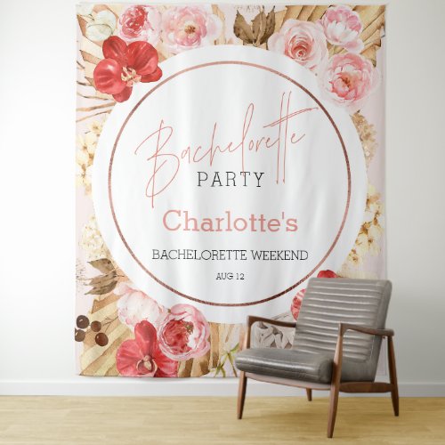 Watercolor Floral Bachelorette Party Backdrop