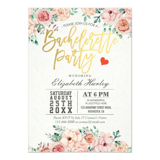 watercolor floral bachelorette party invitation zazzle com