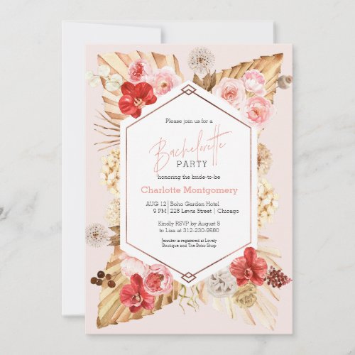 Watercolor Floral Bachelorette Party Invitation