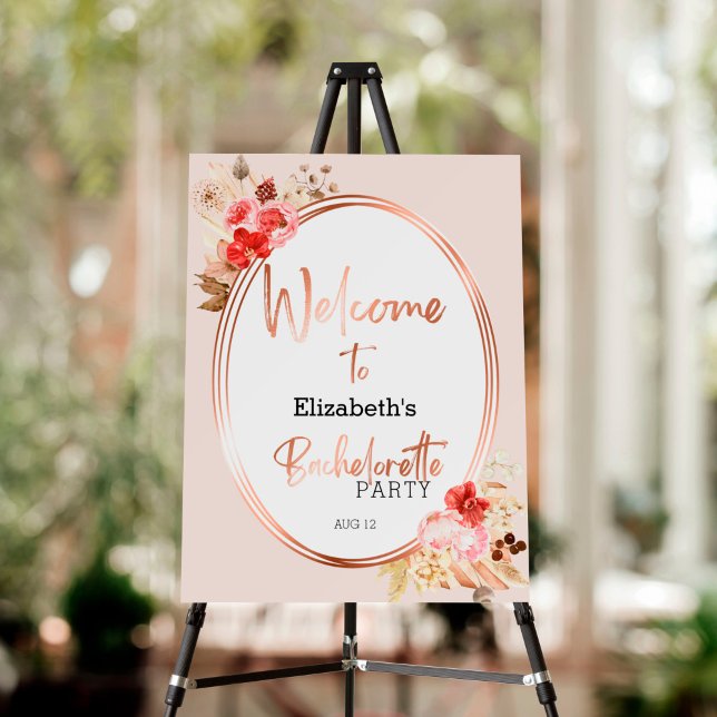 Watercolor Floral Bachelorette Party Welcome Sign (Creator Uploaded)