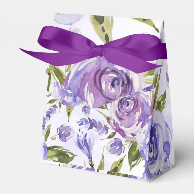 Watercolor floral background Favor Box | Zazzle