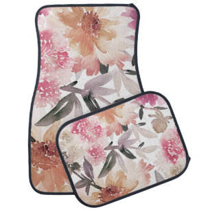 Watercolor floral backgroundpattern,flower,art,flo car floor mat