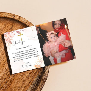 watercolor floral baptism thank you card