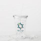 Custom personalized acrylic tumbler party favors for Bar and Bat Mitzvah