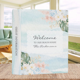 Watercolor Floral Beach House Guest Information Mini Binder
