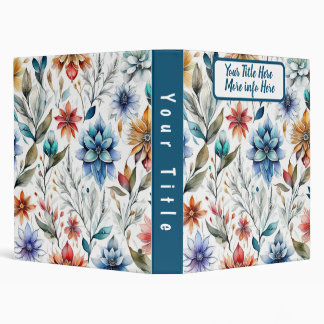Watercolor Floral Beauty 3 Ring Binder