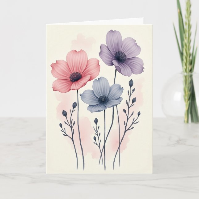 Watercolor Floral Beauty Card (Front)