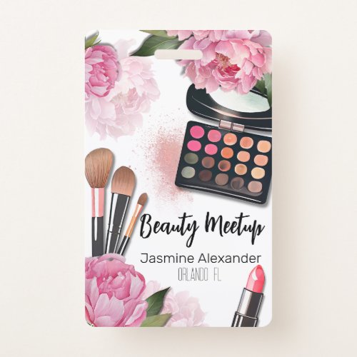 Watercolor Floral Beauty Conference Makeup Artist Badge