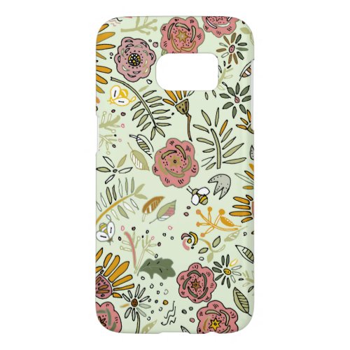 Watercolor Floral Bee Flowers Elegant Modern Samsung Galaxy S7 Case