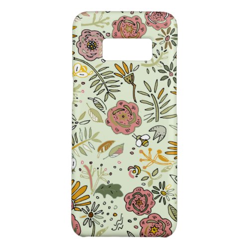 Watercolor Floral Bee Flowers Elegant Modern Case_Mate Samsung Galaxy S8 Case