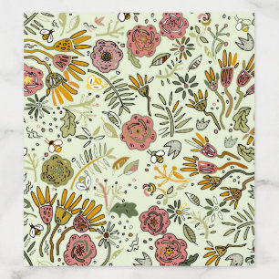 Watercolor Floral Bee Flowers Elegant Modern Envelope Liner