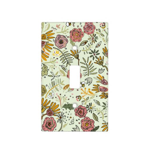 Watercolor Floral Bee Flowers Elegant Modern Light Switch Cover