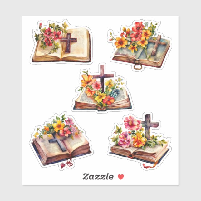 Watercolor Floral Bibles Sticker (Sheet)