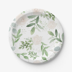 Watercolor Floral Birthday or Wedding Plates
