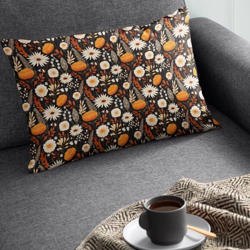 Watercolor Floral Black Pattern  Floral Pillow Case