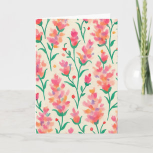 Watercolor Floral Blank Greeting Card