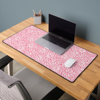 Watercolor Floral Bloom Pink Desk Mat