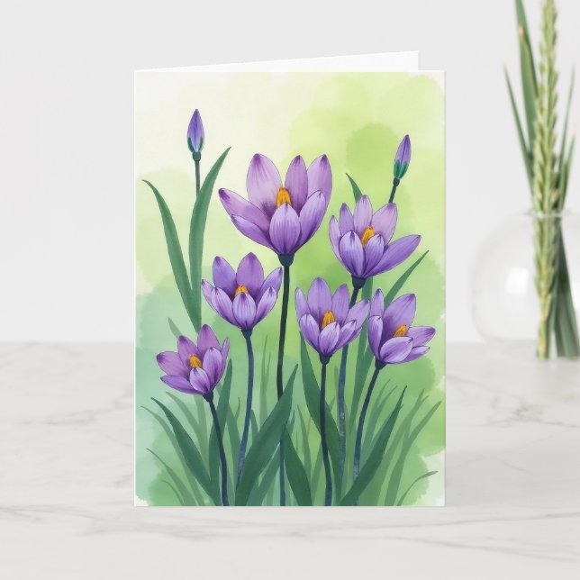 Watercolor Floral Blooms Card (Front)
