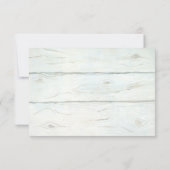 Watercolor Floral Blue White Hydrangea Rustic Wood Invitation (Back)