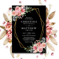 Blush pink and black sale wedding