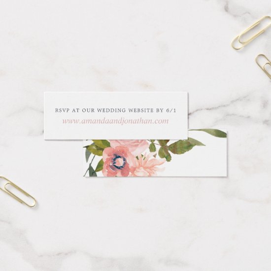 Watercolor floral Blush Pink Wedding website RSVP