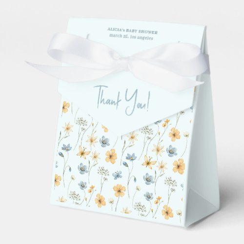 Watercolor floral boho boy baby shower thank you favor boxes